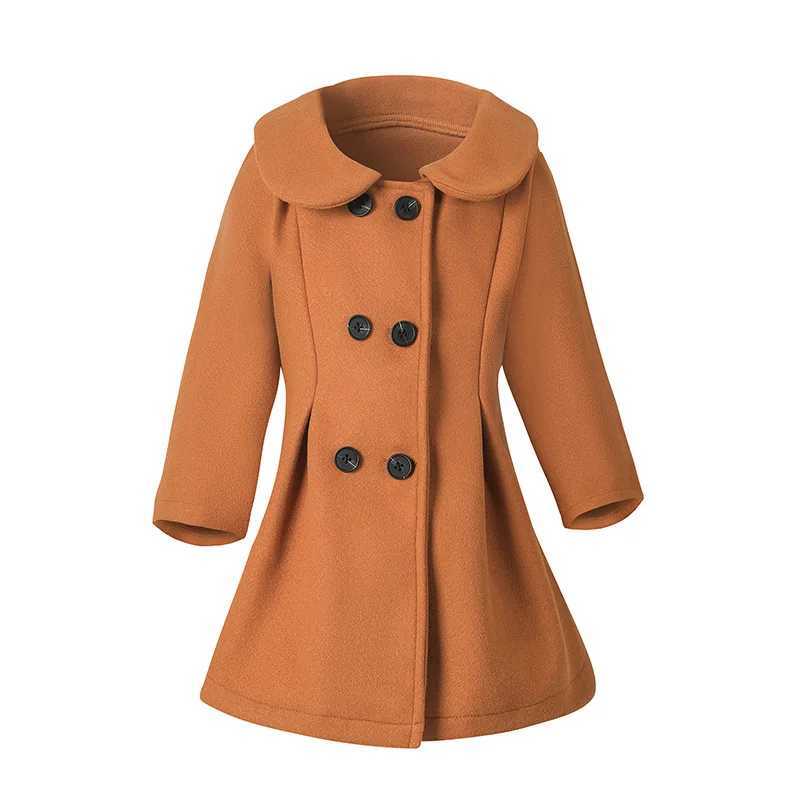 Womens wool coat solid collar thick womens long jacket warm double-layer pregnant coat for autumn and winter W241023
