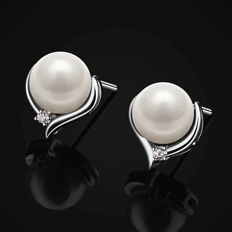 Huitan Chic Imitation Pearl Stud Earrings for Women Trendy Elegant Wedding Party Jewelry Simple Stylish Ear Accessory Lady GiftX241023