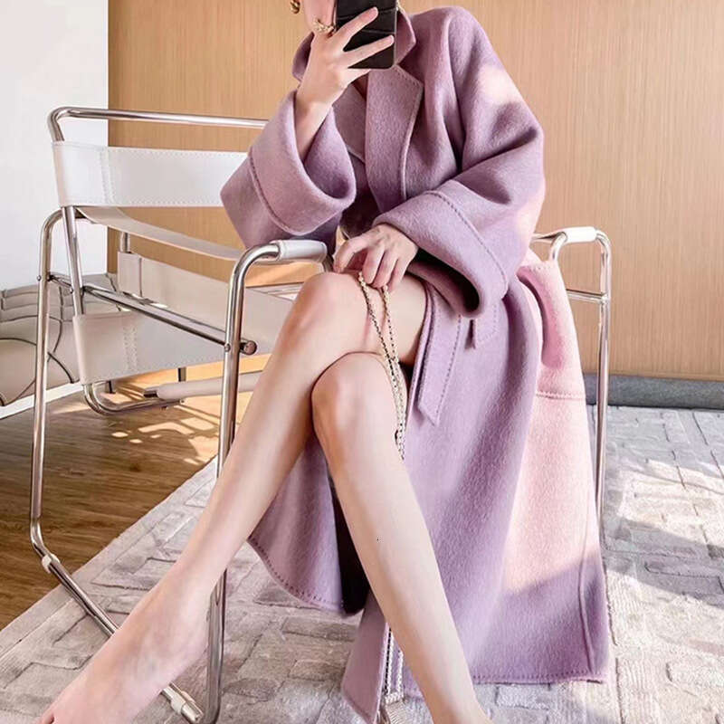 2023 Winter Jacket Cashmere Spring And Autumn Mid-Length High-End Loose Thickened 100% Wool Women's Coat