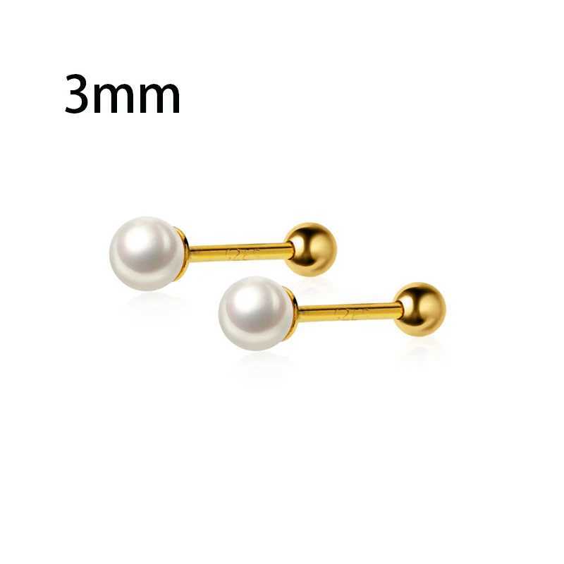 2PCS stainless steel pearl earrings suitable for women/men 3mm 4mm 5mm Tragus earrings W241023