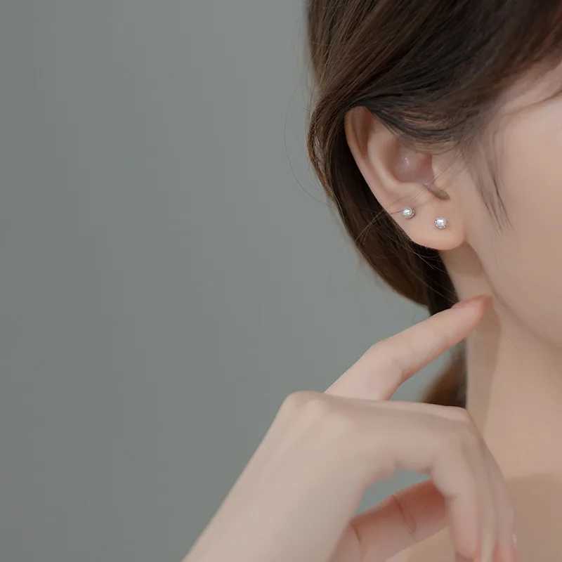 Fashion Silver Color Simple Round Bead Charm Stud Earrings for Women Girls Elegant Fashion Party Korean Jewelry eh183X241023