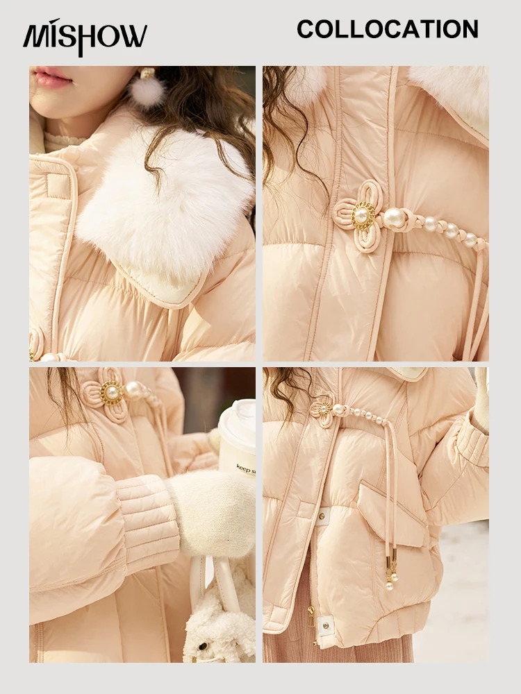 MISHOW Womens Down Jacket Autumn/Winter Korean Cut Warm Windproof Inflatable Jacket Sweet Thick Womens Coat MXC58Y0033 241023