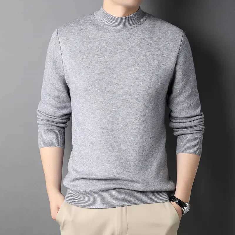 Wool 2024 Brand New Mens Cashmere Sweater Half Turtleneck Men Sweaters Knit Pullovers for Male Youth Slim Knitwear Man Sweater LX241024