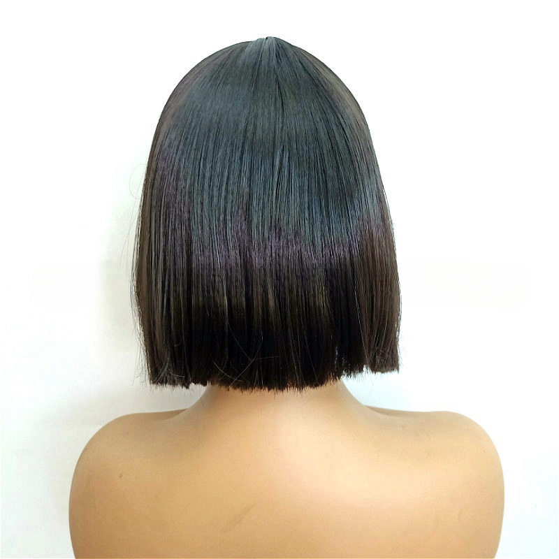 New wig female bangs short straight bobo hair tail one cut African wig