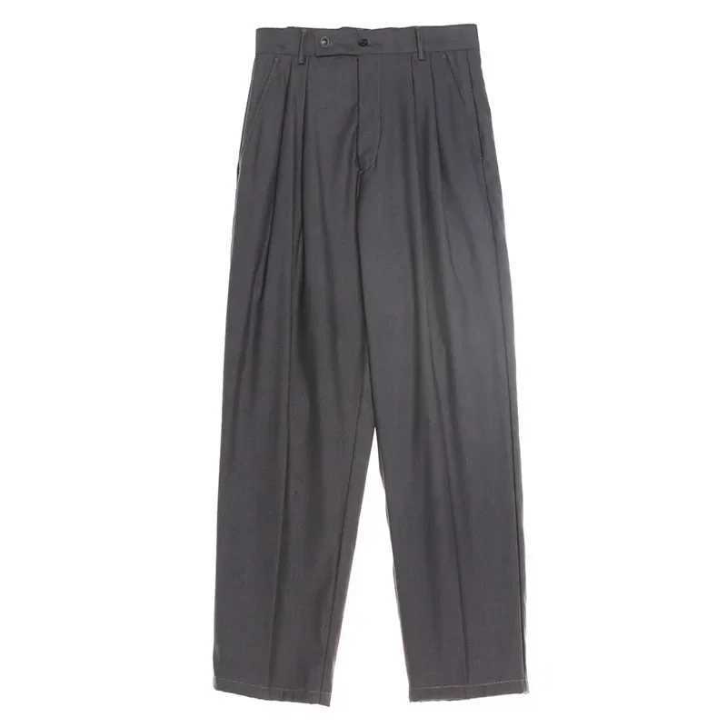 Prowow Spring Men Pants Solid Straight Loose Trousers All-match Simple Nine Points Trousers Korean Style Suit PantsX241023