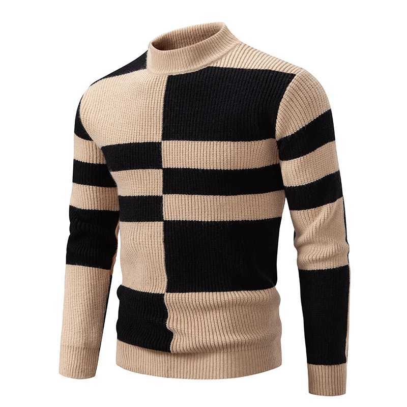 2023 Mens New Autumn and Winter Casual Half High Neck Sweater Knit Pullover Tops Sweater LX241024