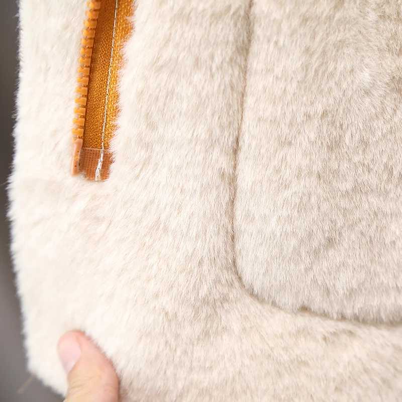 Fashionable boys and girls plain woolen coat thick woolen hooded jacket autumn childrens casual jacket W241023