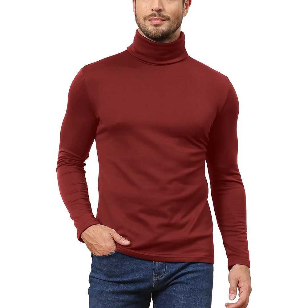 New Mens Long Sleeve Lightweight Turtleneck Pullover Oversized Solid Color Sweatshirts Autumn Black Sweater Outdoor Streetwear LX241024