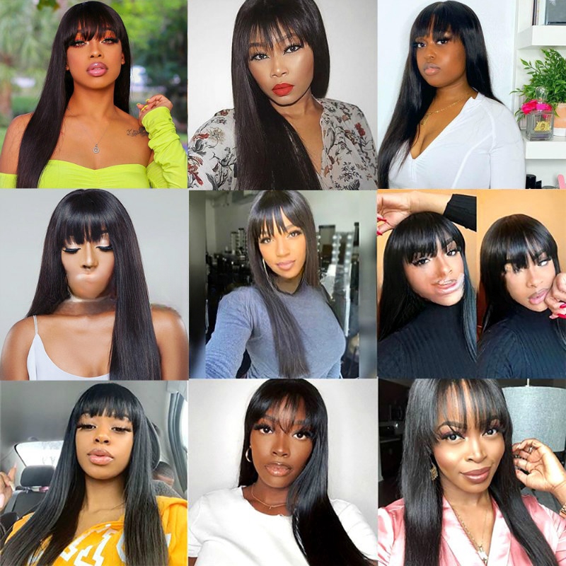 Wigs for women long straight hair European and American fashion dyed long hair chemical fiber wig