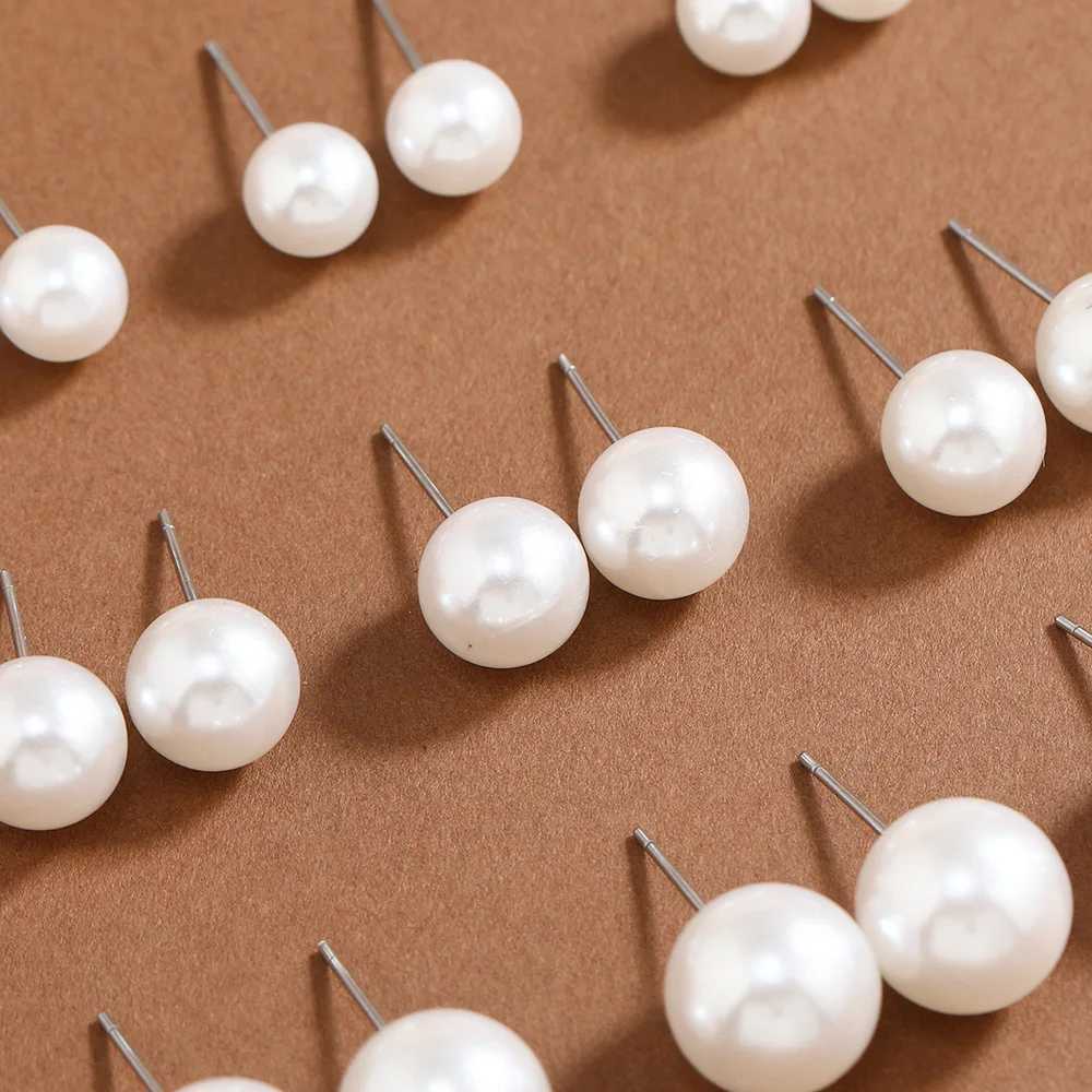 New Fashion White Simulated Pearl Earring Set Suitable for Women Jewelry on Earrings Earnail Earring Set Bijouteria Brincos Bijoux Wedding W241023