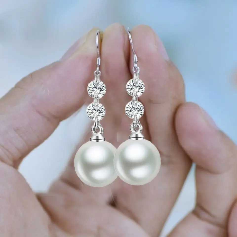 Womens Jewelry Womens Decoration Pearl Drop Earrings Bridal Wedding Engagement Earrings Birthday Anniversary Gift Jewelry W241023