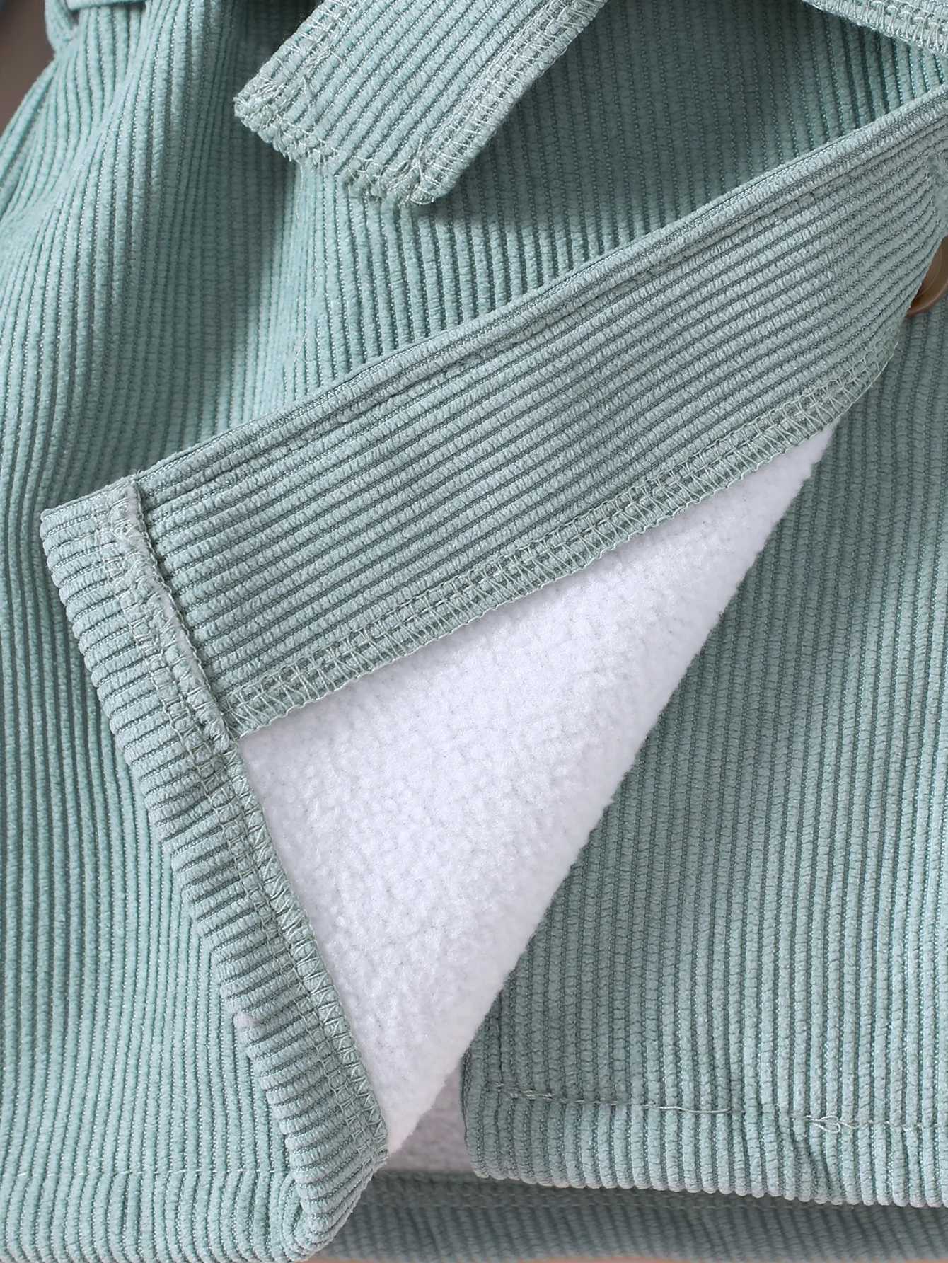 New Sled Girl Autumn Solid Color Medium High Collar Plush Sleeve Trench Coat Suitable for Small and Medium sized Children W241023