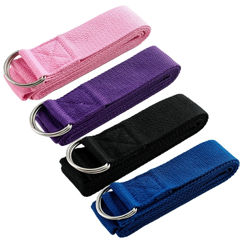 180cm Fitness Yoga Strap Durable Cotton Resistance Band Exercise Straps Adjustable Dring Belt Buckle Training Waist Leg Pilates 241024