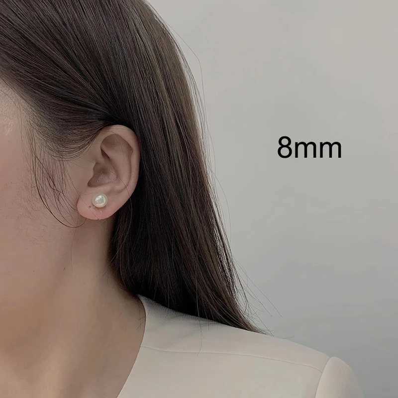 UNNAIER 1/pair 6/8/10/12mm ABS resin pearl earrings hypoallergenic resin earrings earless 2023 womens earrings W241023