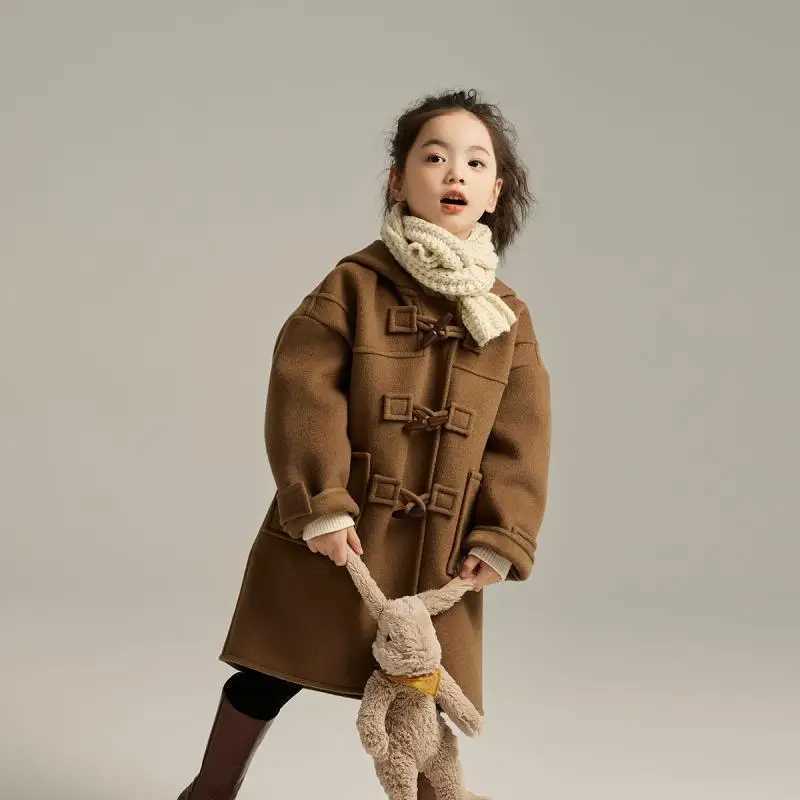 Womens wool coat jacket windproof jacket 2024 Lovable Warm Plus Thicken Autumn winter cotton school childrens clothing W241023