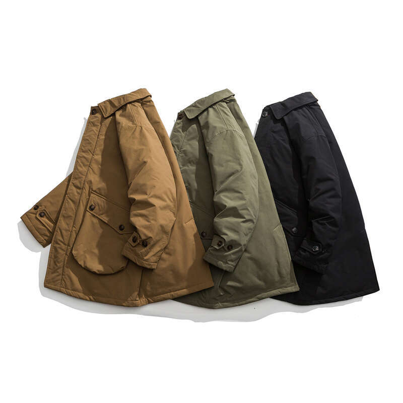 Men's Winter New Long Cotton Windbreakers Work Dress Couple Coat Outdoor Trekking Travel Walking Stormsuit Camp Toog Overcoat