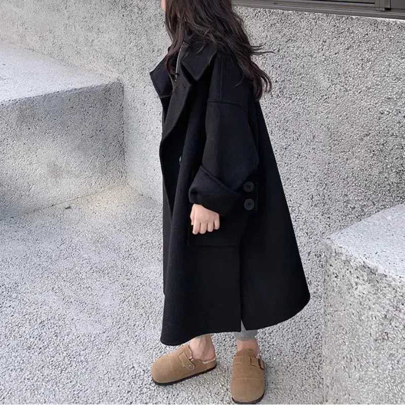 Womens wool coat jacket windproof jacket 2023 charming warm thick winter cotton youth jacket childrens clothing W241023