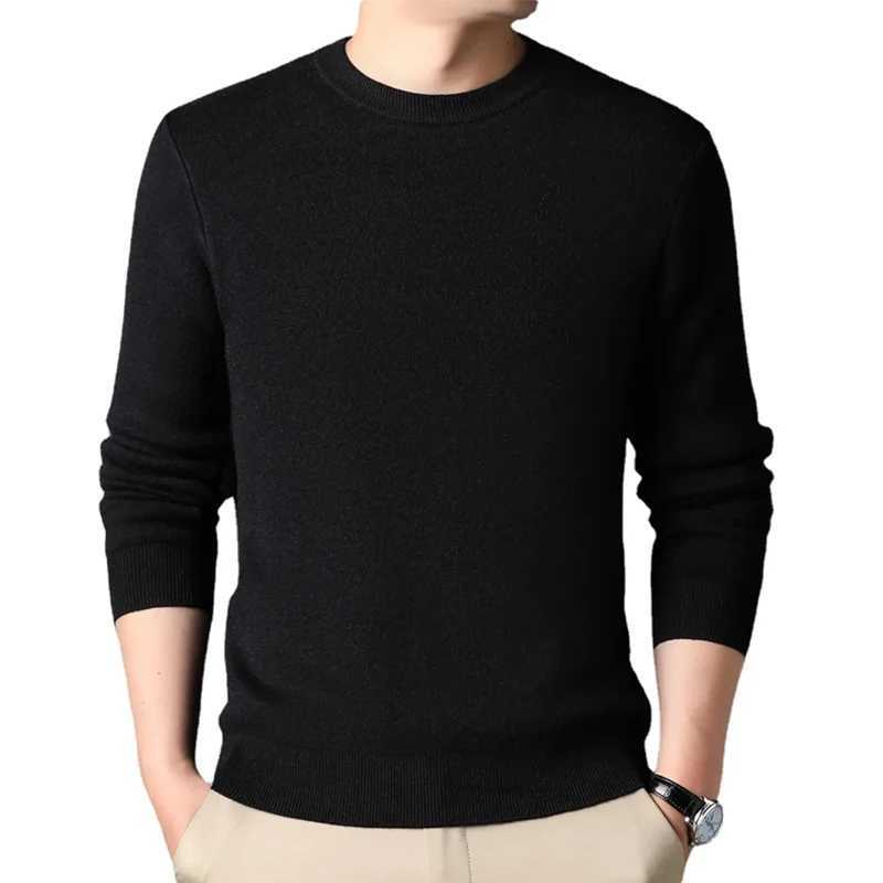 Mens Winter Solid Color Knitted Sweater Casual Comfortable Tops Vintage Sweatshirts Loose Basic Round Neck Autum Sweatwear LX241024