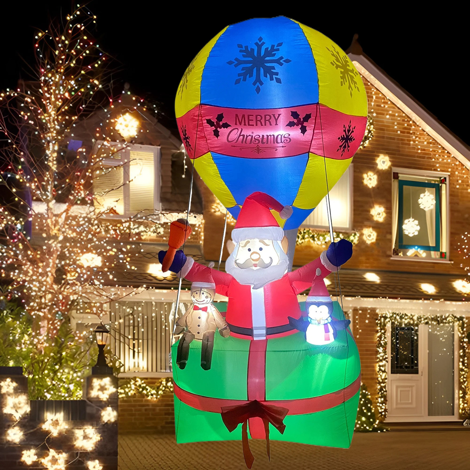 Christmas Inflatable Outdoor Garden Glowing Christmas Holiday Decoration Doll Air Balloon Santa Claus Snowman Celebration Event 241024