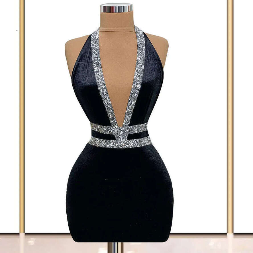 High Neck Single Sleeve 2021 Mermaid Black Velet African Formal Party Gowns Tail Dress Robe De Mariee