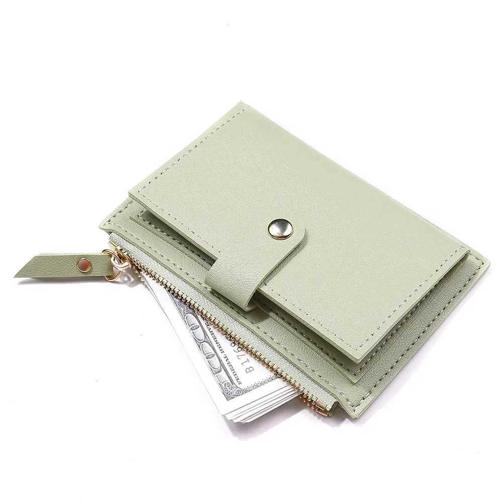 Women Fi Small Wallet Purse Solid Color PU Leather Mini Coin Purse Wallet Holder Bags Zipper Coin PurseXJ241111