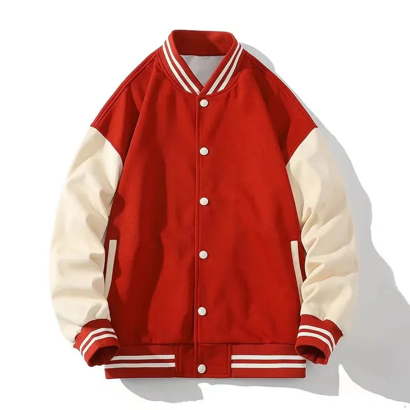 Baseball jacket fashion casual high-quality patch work button sports jacket womens team school team jacket customized 241024