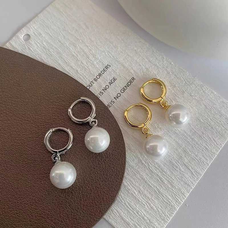 Stainless Steel Fashion Pearl Pendant Earring Buckle Womens Circle Earrings Womens Accor Wedding Jewelry Free Delivery W241023