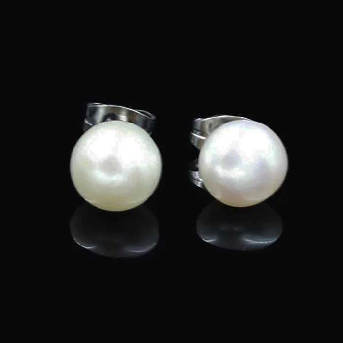 Luxury Safety Pin Earrings 2020 Jewelry Palace Fashion Freshwater Culture Pearl Button Buckle Stainless Steel Stud Earrings W241023