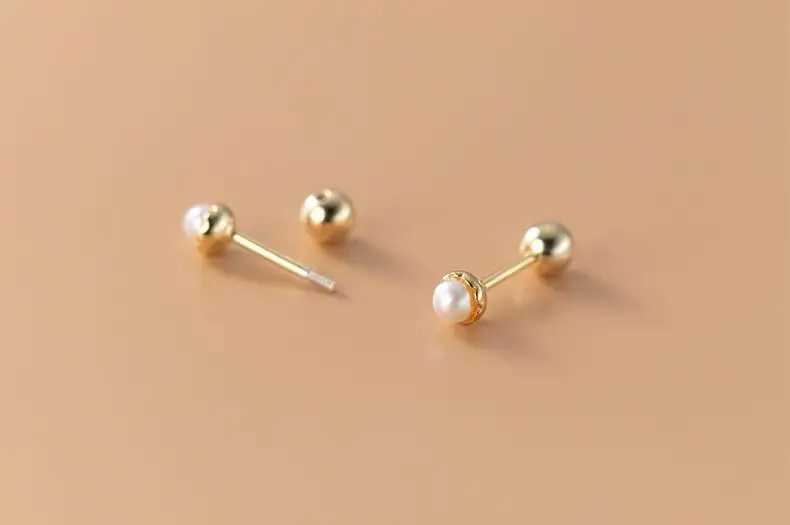 Fashion Silver Color Simple Round Bead Charm Stud Earrings for Women Girls Elegant Fashion Party Korean Jewelry eh183X241023