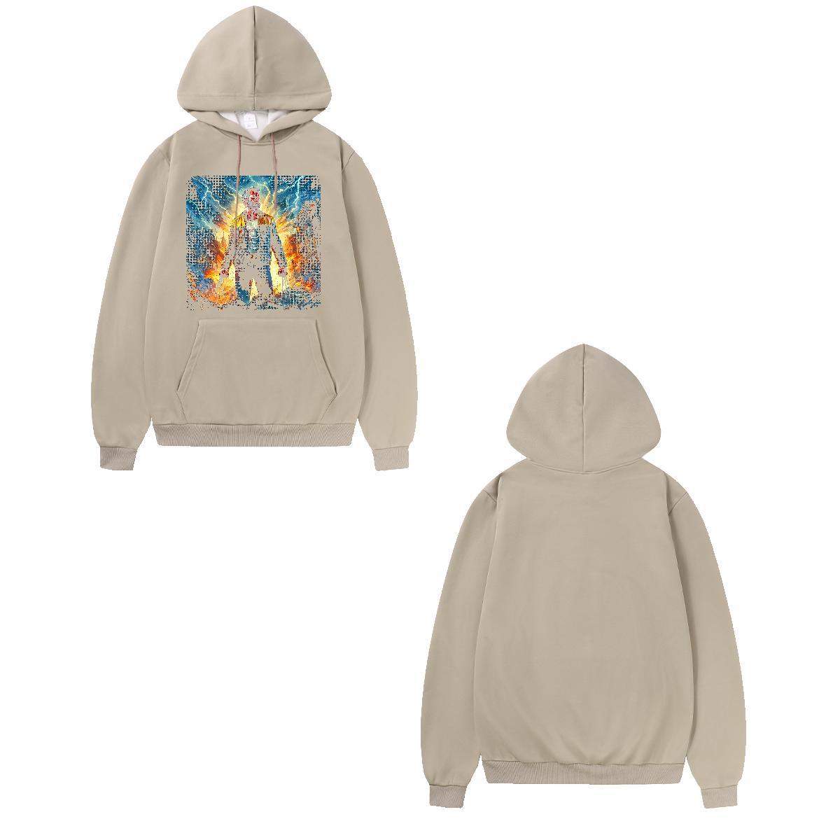 Casual New Men Sweatshirt hoodie Hooded Collar Loose Mens Hoodie Custom Anime Clothes Street Wear Thick Plush