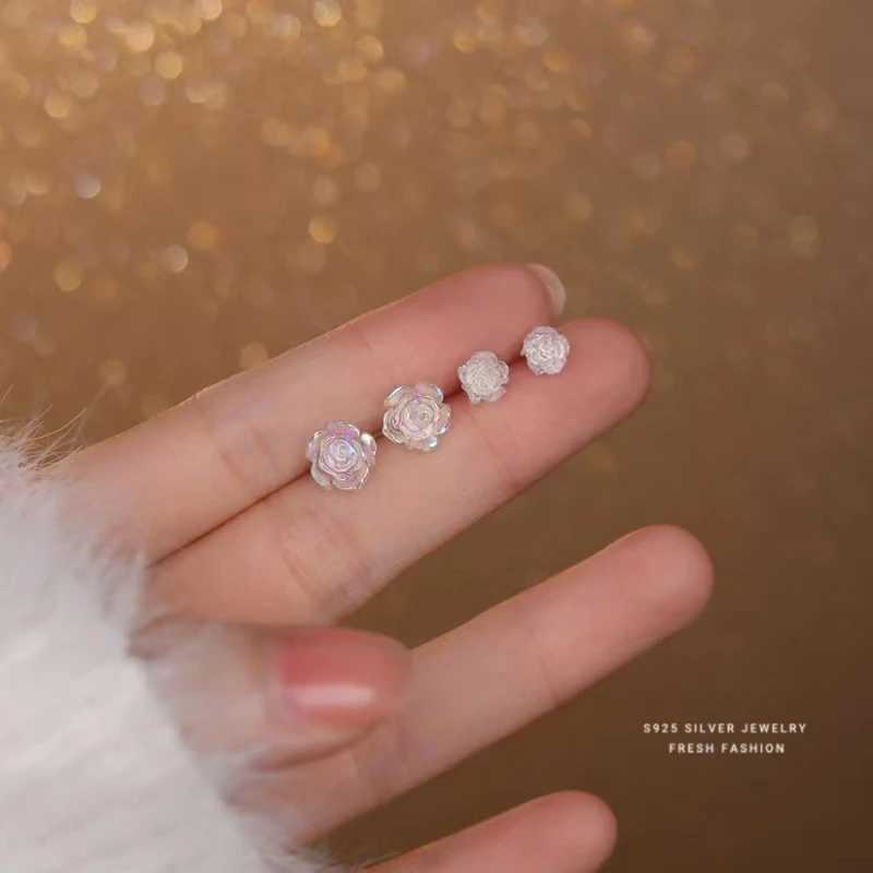 2024NEW S925 Sterling Silver pin flower stud earrings Noble romantic style suitable for banquet gifts and partiesX241023