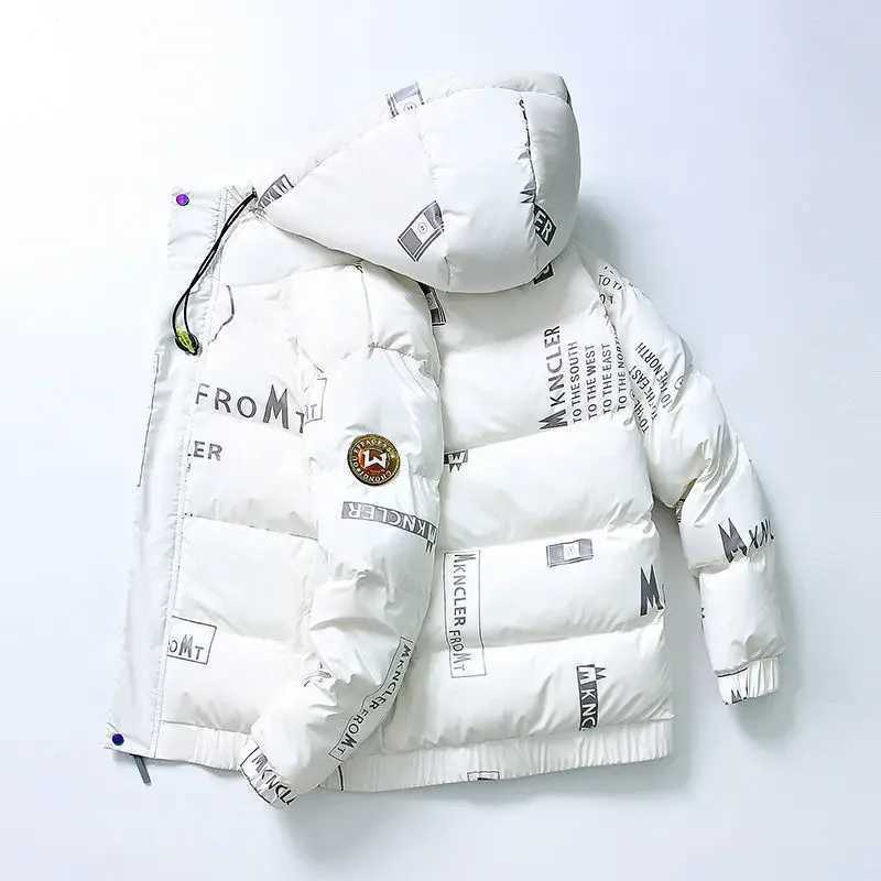 Men's Down Parkas New Winter Mens Hoodie Shiny Down Jacket Casual Coat High Quality Mens White Duck Down Outdoor Windproof and Warm Jacket 4XL Q2