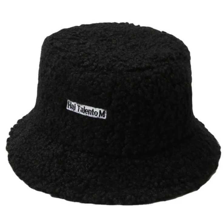 Wens New Versatile Net Red Lamb Hair Fisherman Hat Autumn/Winter Korean Fashion Hat X241023