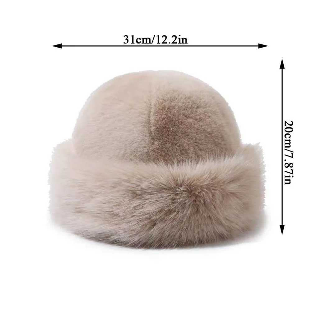 Fluffy fur bucket hat plush fisherman hat warm winter hat thick snow day Panama hat Christmas gift X241023