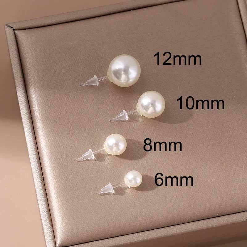 UNNAIER 1/pair 6/8/10/12mm ABS resin pearl earrings hypoallergenic resin earrings earless 2023 womens earrings W241023