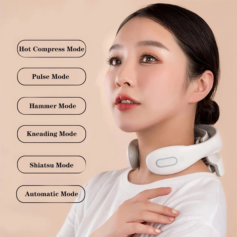 Smart Neck Massager Low Frequency Pulse Cervical Electric Massagers Relaxation Physiotherapy Compress Vibration Massage 241024