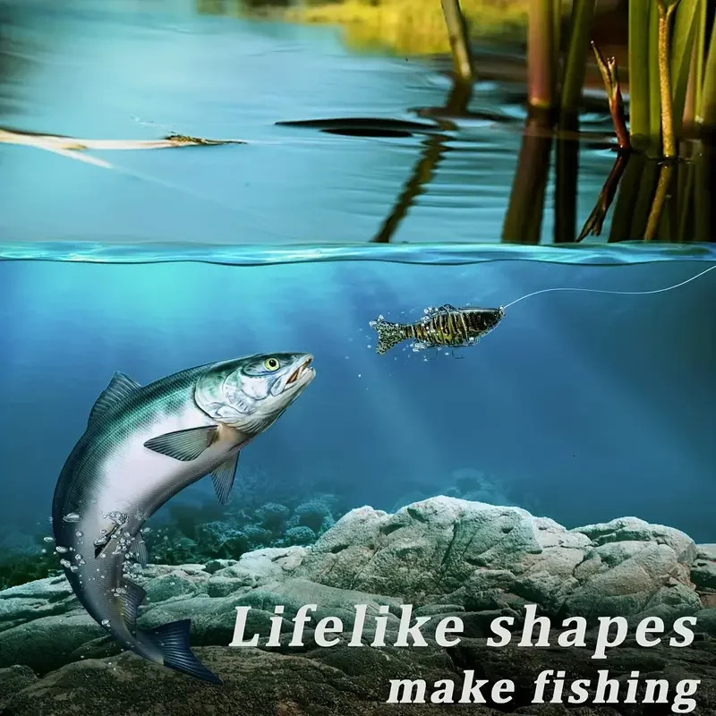 Multi Jointed SwimbaitSlow Sinking Segmented Bass Fishing LureSwimming Lure For Freshwater SaltwaterFishing Bait Kit 241024