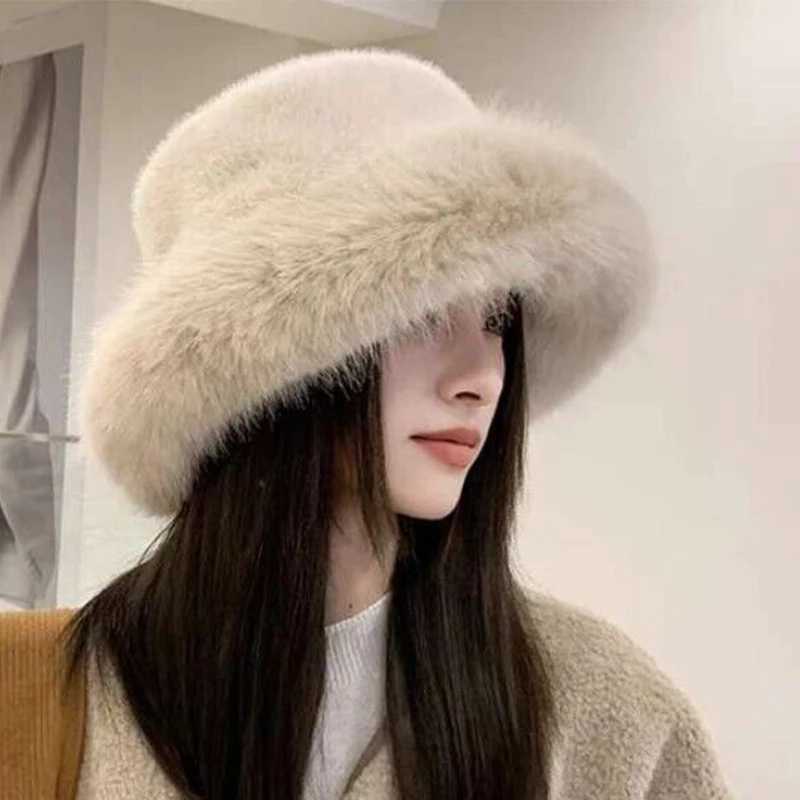 2024 New Autumn Winter Fashion Fur Hat Fur Hat Mongolian Hat Fur Hat Brushless Plush Fluffy Ski Hat X2410231
