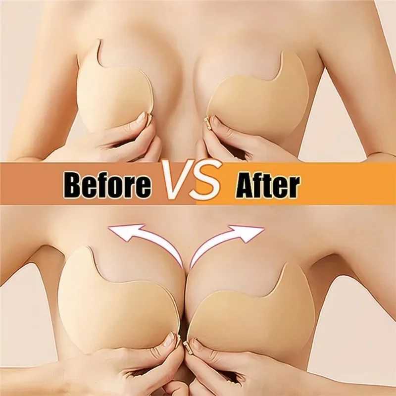 Invisible Strapless Adhesive Stick Bra Strapless Push Up Bras Women Lingerie Seamless Silicone Nipple Covers Bralette UnderwearXJ2410