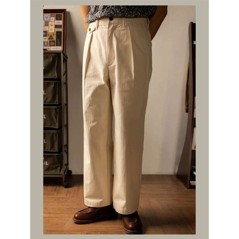 Red Tornado Men HBT Officer's High Rise Retro Uniform Wide Leg Straight Trousers Outdoor Camping Hiking Pants