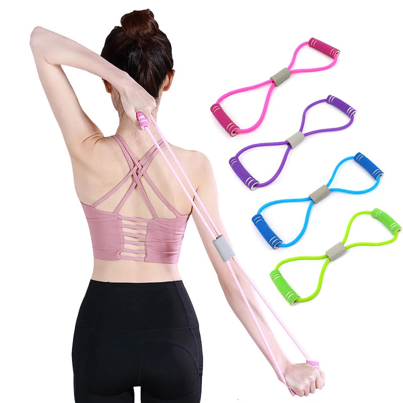 2030LB Home Gym Fitness Resistance Yoga Rope Chest Expander Muscle Trainning Elastic Bands for Sports Shape 8 Word 241024