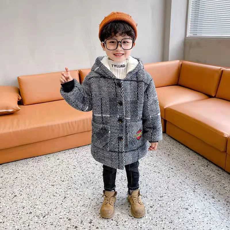 Mens wool coat jacket windproof jacket 2024 retro warm thick autumn winter cotton Christmas gift childrens clothing W241023