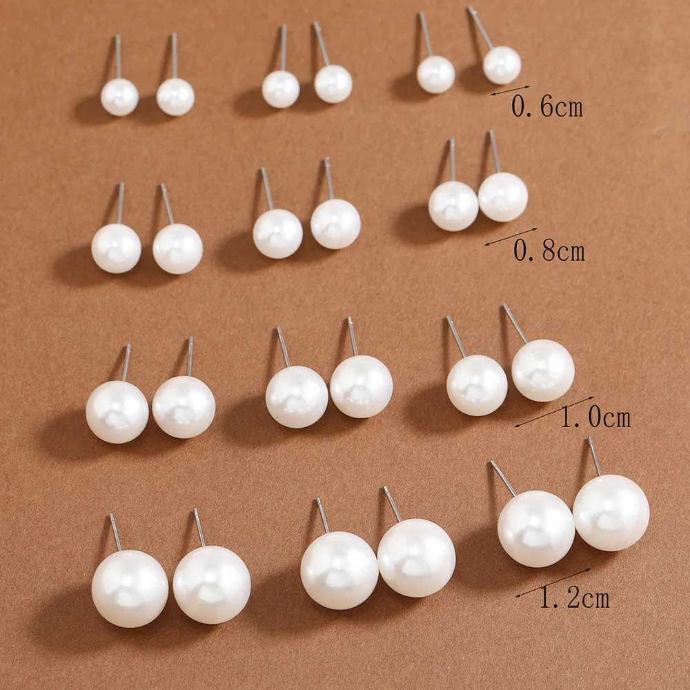 New Fashion White Simulated Pearl Earring Set Suitable for Women Jewelry on Earrings Earnail Earring Set Bijouteria Brincos Bijoux Wedding W241023