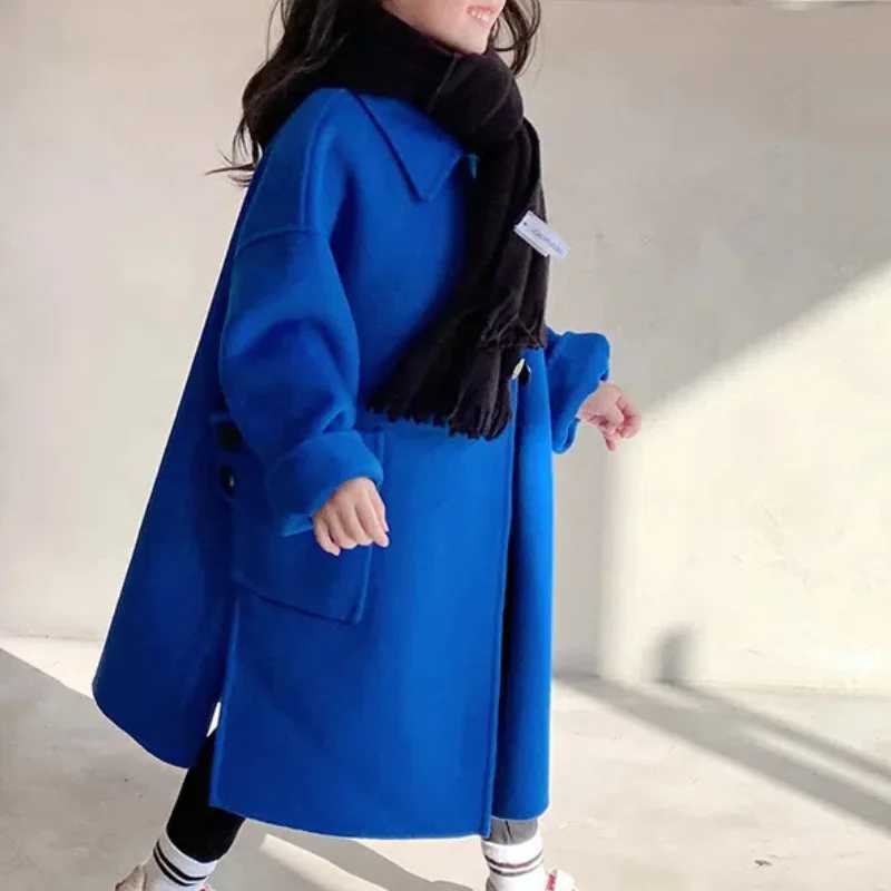 Womens wool coat jacket windproof jacket 2023 charming warm thick winter cotton youth jacket childrens clothing W241023