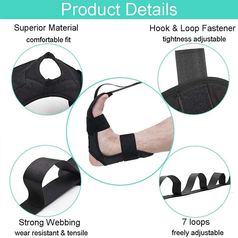 Yoga Stretching Strap Belt with Loops Ankle Leg Stretcher Bands Belts for and Foot Stretch Assist 241024