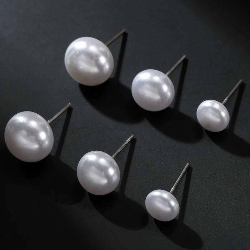 YEYULIN 12 pairs/set of white imitation pearl earrings suitable for female earrings jewelry balls 8mm 10mm 12mm W241023