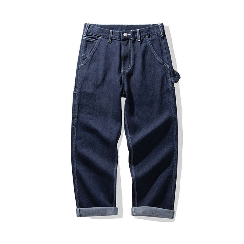 OKONKWO Original Denim Railway Workers Pants AMEKI Multi Pocket Striped Work Overalls Outdoor Trekking Hiking Camping Trousers