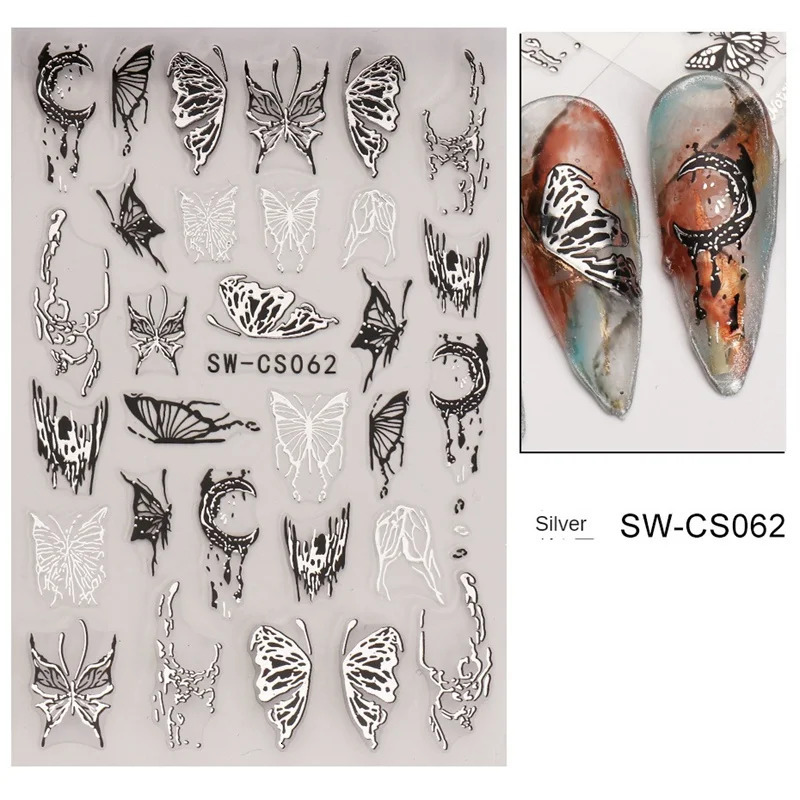 50/100 pieces of Ins style 3D adhesive nail art stickers healthy and can be unloaded bronze nail art stickers creative handmade 3D effects 241024
