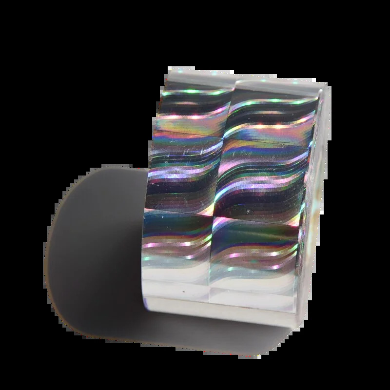 120M/roll laser transparent transfer foil holographic broken glass stamping nail sticker for salons 241024