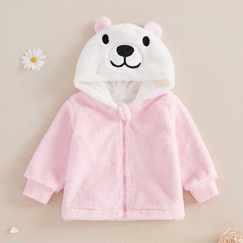 FOCUSNORM 0-4Y little girl camouflage wool coat long sleeved zipper front cute animal hooded jacket wool winter coat W241023